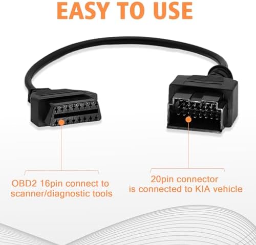 OBD1 to OBD2 Cable for KIA 20Pin to 16 Pin OBD2 Diagnostic Adapter