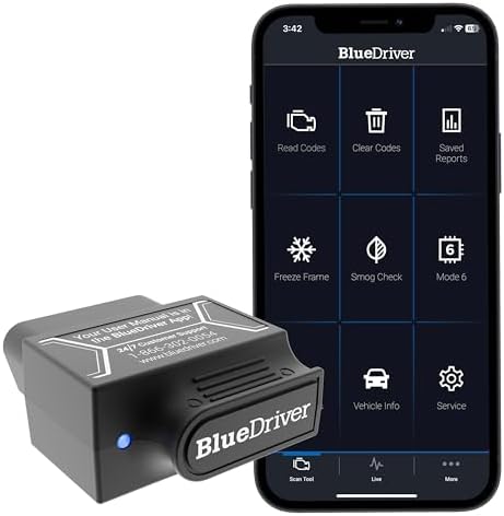 BlueDriver OBD2 Scanner Bluetooth, No Subscription, ABS SRS TPMS