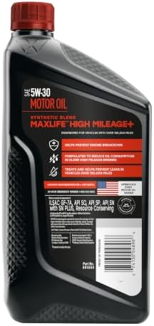 Valvoline High Mileage 150K with MaxLife Plus Technology 5W-30 Motor Oil 1 Quart