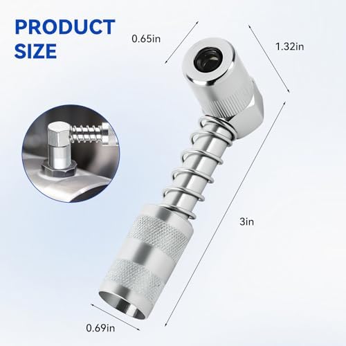 Grease Gun Coupler Kit, 90 Degree Adapter, 9-Piece