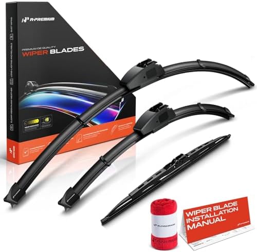 A-Premium 26"+16"+13" Windshield Wiper Blades with Wear Indicator & Towel
