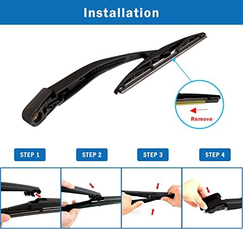 WTI Rear Wiper Arm Blade Set Compatible With Nissan Xterra 2005-2015 Rear Windshield Window Wiper Kits Assembly New Replacement Accessories Parts