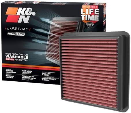 K&N High-Flow Original Lifetime Engine Air Filter: Increase Power: Premium, Washable: Compatible with 2020-2026 Hyundai/Kia: Elantra, i30, Kona, K4, 33-5118