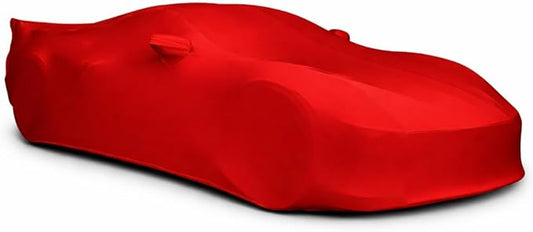 SR1 Performance USA Ultraguard Corvette Car Cover Custom Fit for C8 Corvette (2020-2026) – Indoor Stretch Satin Dust Protection, Soft Breathable Snug Fit (Red)