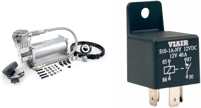 Viair 45040 450C Air Compressor Kit & 93940 40 Amp Air Compressor Relay for 12 Volt compressor, Black