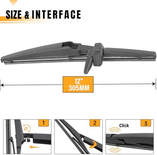 AUTOBOO 12" Rear Wiper Blade Replacement for Toyota 4Runner 2010-2024