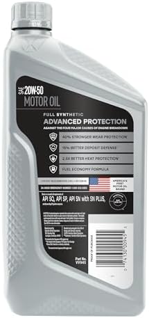 Valvoline Advanced Full Synthetic SAE 20W-50 Motor Oil 1 QT