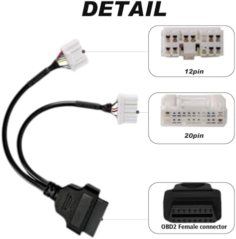 OBD2 Adapter for Tesla Model X/S/Y/3,12 Pin 20 Pin to 16Pin Cable