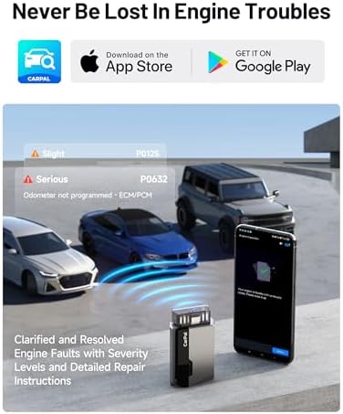 TOPDON Carpal Bluetooth Car Code Reader, All System Scanner, iOS & Android