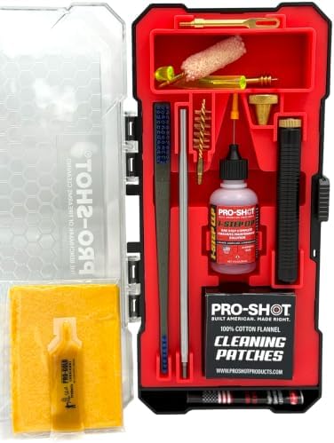 Pro-Shot Gun Cleaning Kits: Universal, Rifle, Pistol, and Shotgun Cleaning Kits with Premium Stainless Micro-Polished Rods, Brushes, Jags, Patches, CLP & Grease – Made in USA