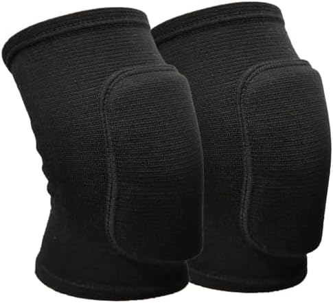 Anti slip sponge, soft and breathable men's, women's, girls', and children's black knee pads suitable for sports scenes such as volleyball, football, dance, yoga, wrestling, running, cycling, etc (Black, X-Small)