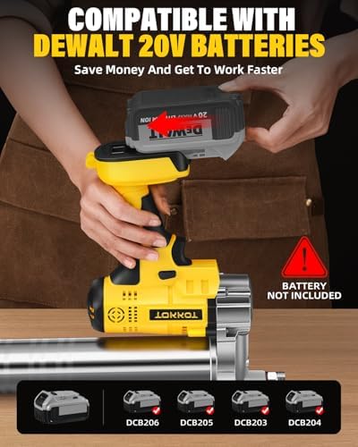 Cordless Electric Grease Gun Compatible with DeWalt 20V/18V Battery