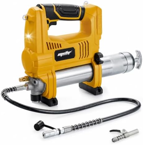 Cordless Grease Gun Compatible with DeWalt 20V Battery(Tool Only), Battery Powered, 10,000 PSI Brushless Motor, 5-Speed Variable Flow, 14 oz Grease Cartridge, 30" Flexible Hose, Low Voltage Protection