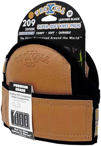 TROXELL USA - SuperSoft Leatherhead Black Kneepads (Medium Size/Bagged in Pairs)