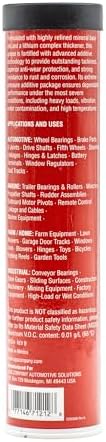 AGS Sticky Red Multipurpose Grease, Lithium Complex, NLGI #2, Water Resistant, Extreme Pressure, 14 oz Cartridge