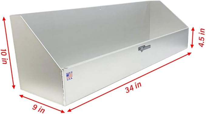 Pit Posse 449 Jack Stand Rack Holder Shelf for Trailer Garage - Made in USA - Aluminum Storage Enclosed Race Car Trailer Garage Shop Accessory Organizer Holds up to 4 Jack Stands 34 x 9 x 10 (Silver)