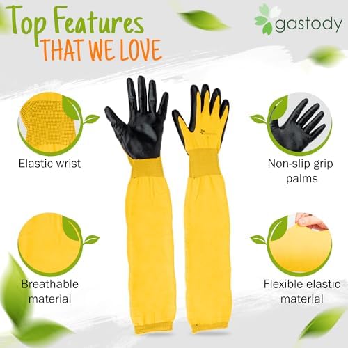 Long Sleeve Gardening Gloves for Women & Men, Long Cuff Garden Gloves