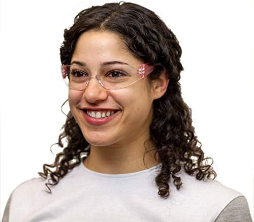 BISON LIFE Clear/Pink Safety Glasses for Men & Women ANSI Z87.1, 12 Pack