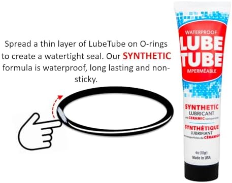 LubeTube 1oz O-Ring Grease – Stops Leaks on Pump & Filter Seals – Non-Sticky Synthetic Grease for Pool Equipment, Plumbing & RV – PFAS-Free, Food-Grade, Made in USA