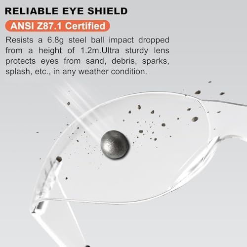 ANSI Z87.1 Clear Safety Glasses Bulk 120 pack, Safety Glasses for men and women, Scratch&Impact-Resistant Clear Protective Glasses for construction, lab, in-/outdoor work