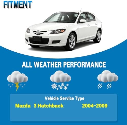 GSPSCN Windshield Wiper Blades for Mazda 3 Hatchback 2004-2009 (Pack of 3)