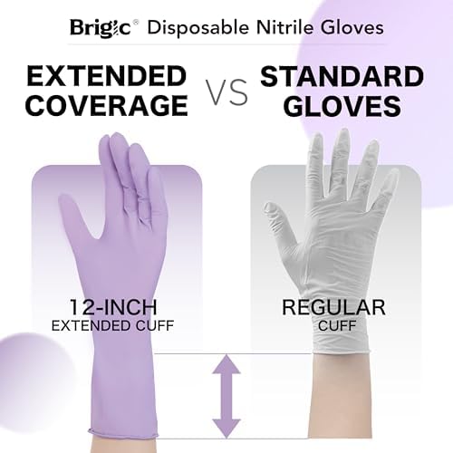 12 Inch Long Cuff Nitrile Gloves, Disposable Gloves