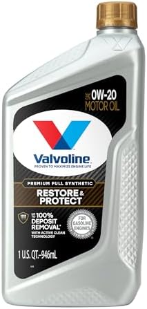 Valvoline Restore & Protect Full Synthetic 0W-20 Motor Oil 1 QT, Case of 6