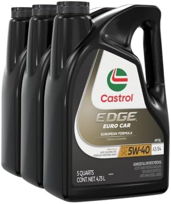 Castrol EDGE Euro 5W-40 A3/B4 Advanced Full Syn Motor Oil, 5 Qt, Pack of 3