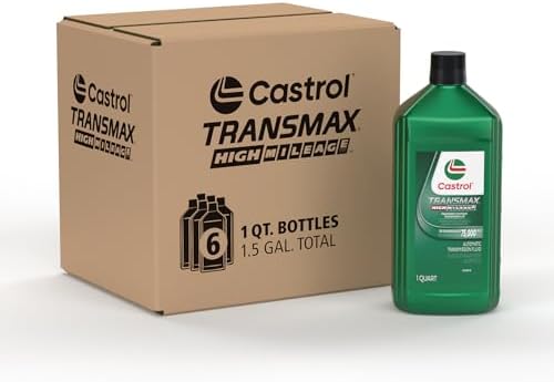 Castrol Transmax High Mileage Automatic Transmission Fluid, 1 Qt, Pack of 6