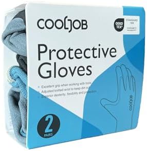 COOLJOB 2 Pairs Gardening Gloves for Men, Breathable Rubber Coated, Large