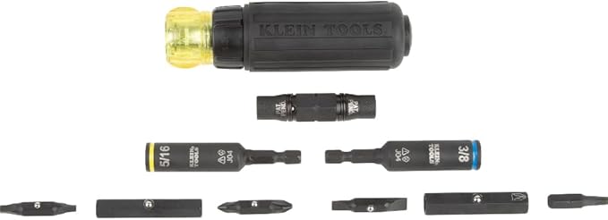 Klein Tools Screwdriver Set with Magnetizer 7-Piece and 11-in-1 Ratcheting Impact Rated Nut Driver