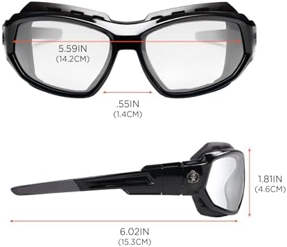 Ergodyne Skullerz LOKI Convertible Safety Spoggles- Includes Foam Gasket and Strap to Convert to Goggle, ANSI z87.1