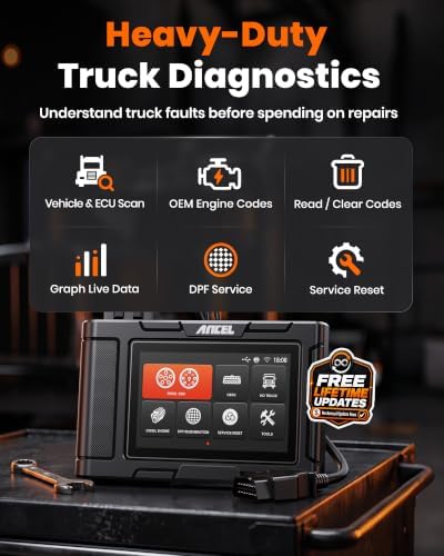 ANCEL HD3400 Pro Heavy Duty Truck Scanner with DPF Regen for Cummins, Paccar, Caterpillar, Detroit, Volvo, Mack and International, Full-System Diesel Scan Tool for 6/9-Pin HDOBD & OBD2 Vehicles