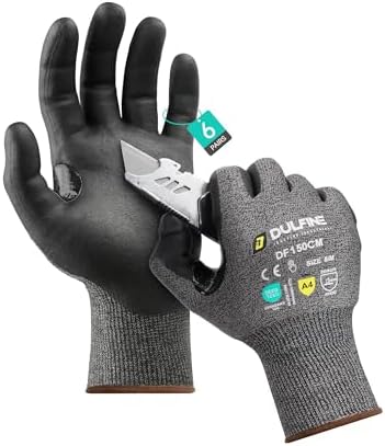 DULFINE A3/A4/A9 Cut Resistant 2/3/6/12 Pairs Work Gloves for Men & Women