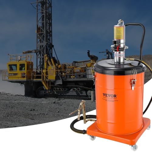 VEVOR Grease Pump, 10.5 Gallon Air Grease Pump with 13 ft High Pressure Hose and Grease Gun, 40L Pneumatic Grease Pump with Wheels, Portable Lubrication Grease Pump