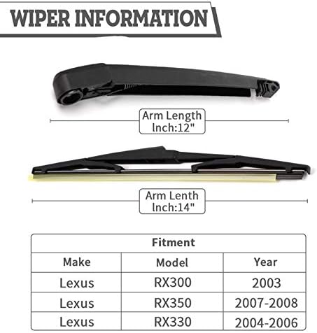 Rear Wiper Arm Blade for Lexus RX350 03-08,Hyundai Santa fe 2007-2012