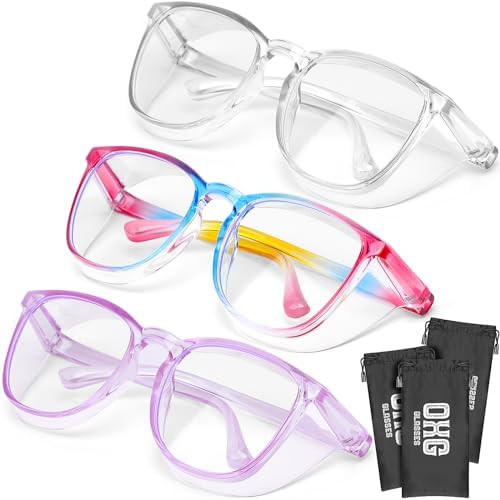 OXG 3 Pack Stylish Safety Glasses, ANSI Z87+ Protective Eyewear for Nurses