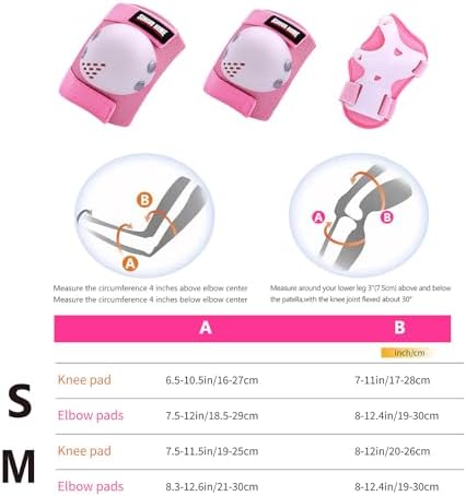 Kids Protective Gear Knee Pads Elbow Pads & Wrist Guards for Roller Skating