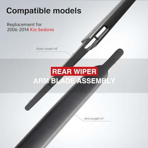 OTUAYAUTO Replacement For Kia Sedona 2006-2014 Rear Wiper Arm With Blade Set OE:988104D001