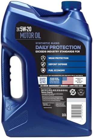 Valvoline Daily Protection SAE 5W-20 Synthetic Blend Motor Oil 5 QT, Case of 3
