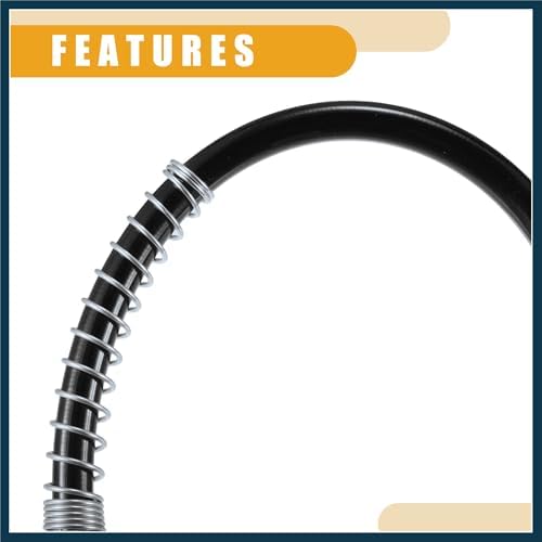 2 Pcs 31 Inch Universal 1/8" NPT Grease Gun Flex Hose - Trailer Flex Grease Hose Extension Non-Slip - Metal Black Automotive Parts