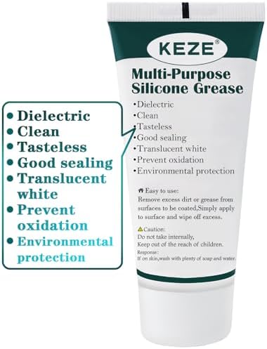 KEZE Food Grade Silicone Grease Pool Lube Tube O Rings Lubricant for Plumber Faucet Gasket Water Filter Rubber Seal Silicon Grease with Brush 1 oz 2-Pack