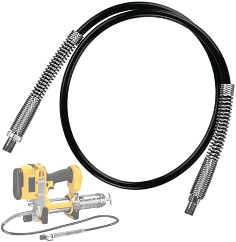 Upgrade DCGG5703-42 42 Inch Grease Gun Hose compatibles with DE-WALT 1/8" NPT Handheld Grease Gun,10, 000 PSI.(Without Hp Coupler)