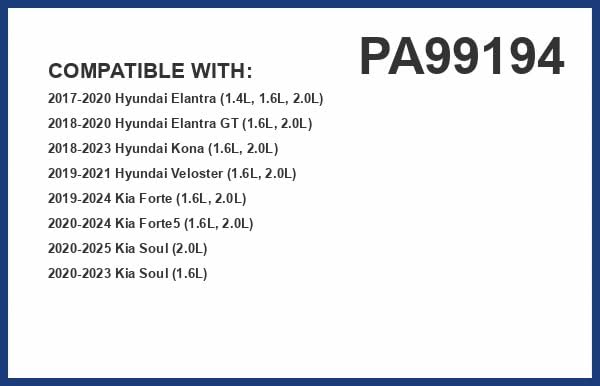 PG PA99194 Engine Air Filter | Fits 2017-2020 Hyundai Elantra 1.4L, 1.6L, 2.0L; 2019-2024 Kia Forte 1.6L, 2.0L