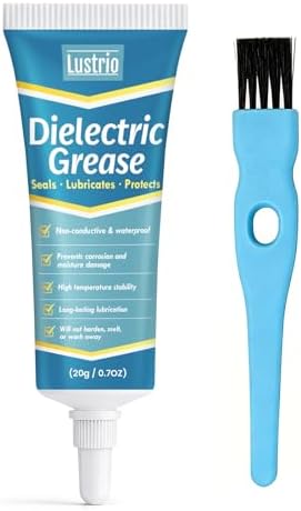 Dielectric Grease for Automotive Electrical Connectors with Brush - Waterproof & Heat-Resistant Silicone Paste for Spark Plugs, Battery Terminals, O-Rings, Marine & Car Wiring (20g/0.7oz)