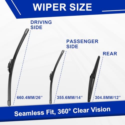 KAIYI 3 Windshield wipers Compatible with Toyota Yaris 2007-2011