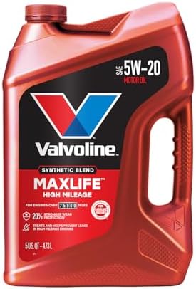 Valvoline High Mileage with MaxLife Technology SAE 5W-20 Synthetic Blend Motor Oil 5 QT