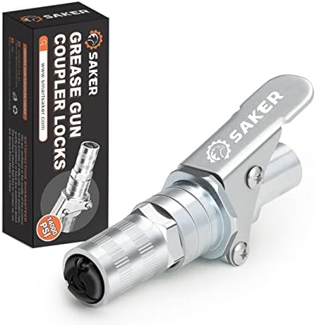 Saker Grease Gun Coupler-Upgrade to 14000 PSI, Grease Gun Coupler Adapter
