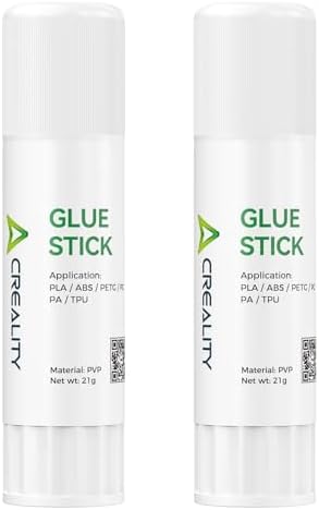 Creality 3D Printer Glue Sticks PVP Solid Glue Sticks for 3D Printing Hot Bed Build Plate, Enhanced Adhesion Reduces Warping for Filament, 3D Printer Adhesive for PLA/ABS/PETG/PC/PA/TPU, 2 Pack