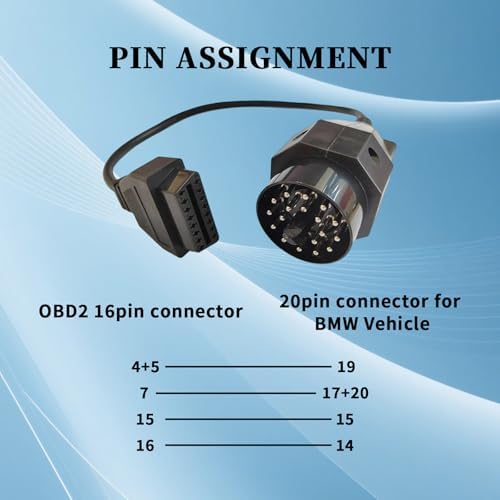 OBD1 to OBD2 Cable for BMW 20 Pin Adapter,20pin Diagnostic Connector